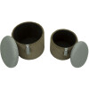 Bolzano Set 2 pouf verdi Ø38x38 e Ø32x28 cm con contenitore