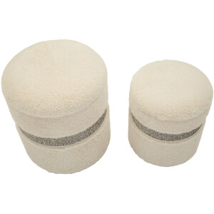 Saint-Moritz Set 2 puff con contenitore Creme...