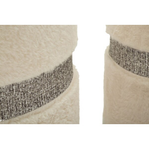 Saint-Moritz Set 2 puff con contenitore Creme Ø40x47 cm Ø32x38 cm