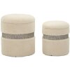 Saint-Moritz Set 2 puff con contenitore Creme Ø40x47 cm Ø32x38 cm