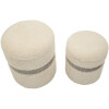 Saint-Moritz Set 2 puff con contenitore Creme Ø40x47 cm Ø32x38 cm