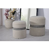 Saint-Moritz Set 2 puff con contenitore Creme Ø40x47 cm Ø32x38 cm