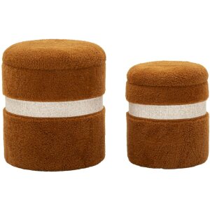 Saint-Moritz Set 2 pouf contenitori Ø40x47cm...