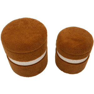Saint-Moritz Set 2 pouf contenitori Ø40x47cm...