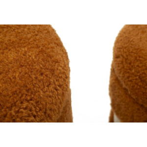 Saint-Moritz Set 2 pouf contenitori Ø40x47cm Ø32x38cm Marrone