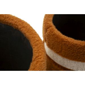 Saint-Moritz Set 2 pouf contenitori Ø40x47cm Ø32x38cm Marrone