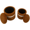 Saint-Moritz Set 2 pouf contenitori Ø40x47cm Ø32x38cm Marrone