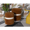 Saint-Moritz Set 2 pouf contenitori Ø40x47cm Ø32x38cm Marrone