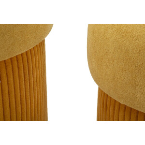 Aspen Set 2 puff con contenitore senape 42x44/35x37 cm velluto