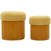 Aspen Set 2 puff con contenitore senape 42x44/35x37 cm velluto