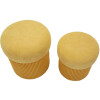 Aspen Set 2 puff con contenitore senape 42x44/35x37 cm velluto