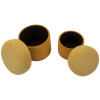 Aspen Set 2 puff con contenitore senape 42x44/35x37 cm velluto