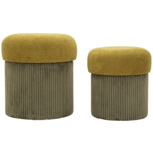 Set pouf contenitore Aspen verde 2 pezzi Ø42x44cm...