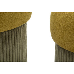 Set pouf contenitore Aspen verde 2 pezzi Ø42x44cm Ø35x37cm velluto poliestere