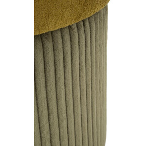 Set pouf contenitore Aspen verde 2 pezzi Ø42x44cm Ø35x37cm velluto poliestere