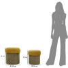 Set pouf contenitore Aspen verde 2 pezzi Ø42x44cm Ø35x37cm velluto poliestere