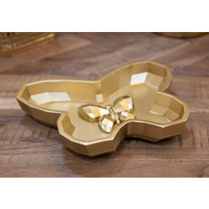 Ciotola Butterfly 20,5x17,5x3 cm dorata a forma di farfalla