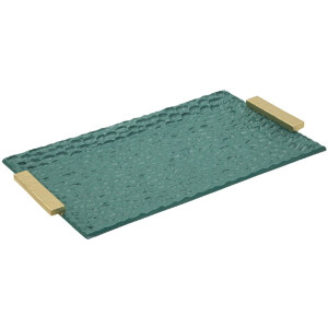 Grent Vassoio 34x19,5x3 cm Verde Oro Decorativo non...