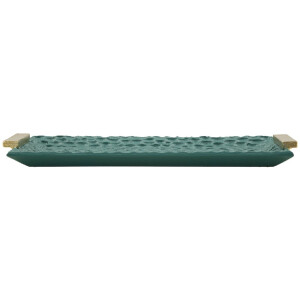 Grent Vassoio 34x19,5x3 cm Verde Oro Decorativo non...