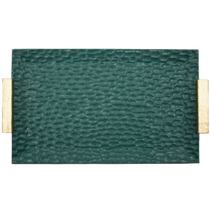 Grent Vassoio 34x19,5x3 cm Verde Oro Decorativo non alimentare