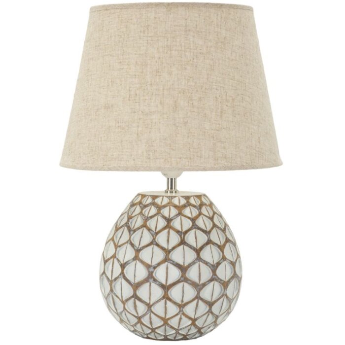 Lampada da tavolo Tibet Ø35x52 cm White Wash E27 Poliresina Mauro Ferretti