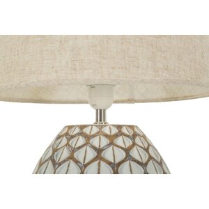 Lampada da tavolo Tibet Ø35x52 cm White Wash E27 Poliresina Mauro Ferretti