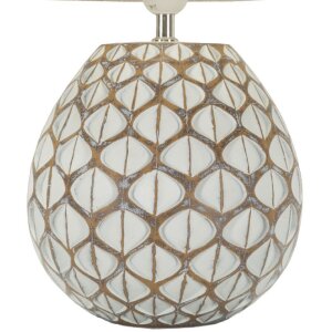 Lampada da tavolo Tibet Ø35x52 cm White Wash E27 Poliresina Mauro Ferretti