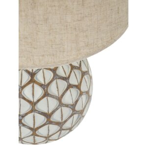 Lampada da tavolo Tibet Ø35x52 cm White Wash E27 Poliresina Mauro Ferretti