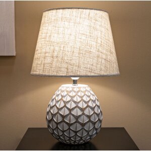 Lampada da tavolo Tibet Ø35x52 cm White Wash E27 Poliresina Mauro Ferretti