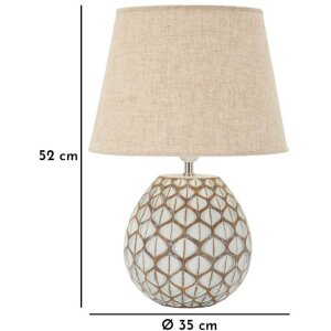 Lampada da tavolo Tibet Ø35x52 cm White Wash E27 Poliresina Mauro Ferretti