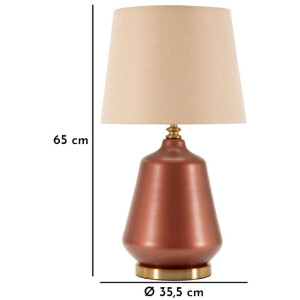 Rosenthal Lampada da tavolo vetro marrone oro Ø35.5x65cm