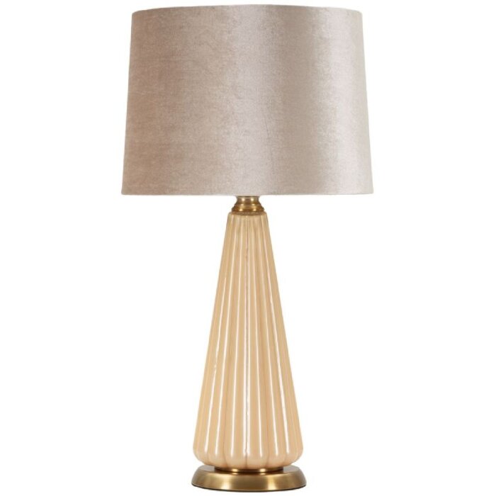 Perly Lampada da tavolo Ø36,5x68,5cm vetro oro paralume in tessuto
