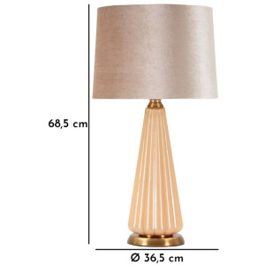 Perly Lampada da tavolo Ø36,5x68,5cm vetro oro paralume in tessuto
