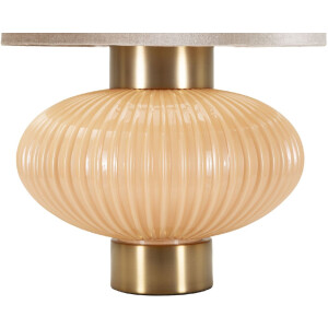 Perly Lampada da tavolo Ø33x49 cm vetro ferro stoffa madreperla oro E27 max 40W