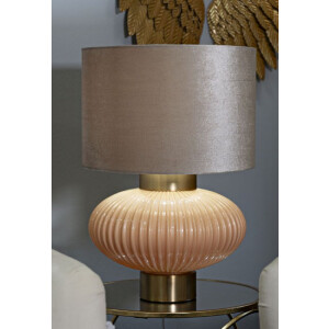 Perly Lampada da tavolo Ø33x49 cm vetro ferro stoffa madreperla oro E27 max 40W