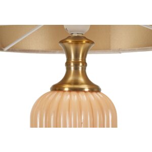 Perly Lampada da tavolo vetro scanalato paralume madreperla oro ø35,5x64cm E27