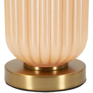 Perly Lampada da tavolo vetro scanalato paralume madreperla oro ø35,5x64cm E27