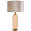 Perly Lampada da tavolo vetro scanalato paralume madreperla oro ø35,5x64cm E27