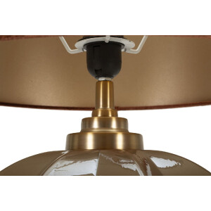 Praga Lampada da tavolo vetro ferro stoffa marrone oro 40,5x57cm