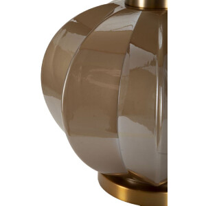 Praga Lampada da tavolo vetro ferro stoffa marrone oro 40,5x57cm