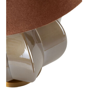 Praga Lampada da tavolo vetro ferro stoffa marrone oro 40,5x57cm