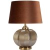 Praga Lampada da tavolo vetro ferro stoffa marrone oro 40,5x57cm