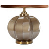 Praga Lampada da tavolo vetro ferro stoffa marrone oro 40,5x57cm