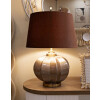 Praga Lampada da tavolo vetro ferro stoffa marrone oro 40,5x57cm