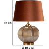Praga Lampada da tavolo vetro ferro stoffa marrone oro 40,5x57cm