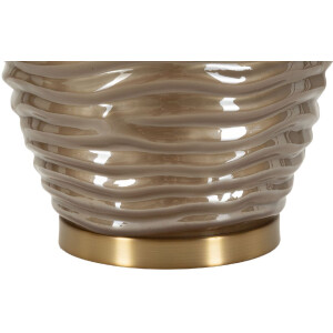 Prague Lampada da tavolo vetro ferro stoffa marrone oro Ø45.5x79cm E27 max40W