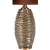 Prague Lampada da tavolo vetro ferro stoffa marrone oro Ø45.5x79cm E27 max40W