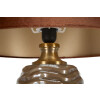 Prague Lampada da tavolo vetro ferro stoffa marrone oro Ø45.5x79cm E27 max40W