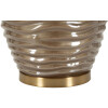Prague Lampada da tavolo vetro ferro stoffa marrone oro Ø45.5x79cm E27 max40W