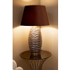 Prague Lampada da tavolo vetro ferro stoffa marrone oro Ø45.5x79cm E27 max40W
